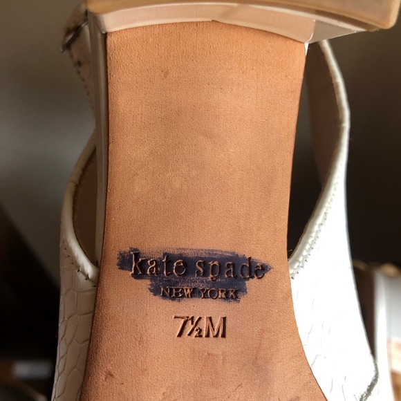 kate spade White Croc-Embossed Slingback Mules - Picture 8 of 8